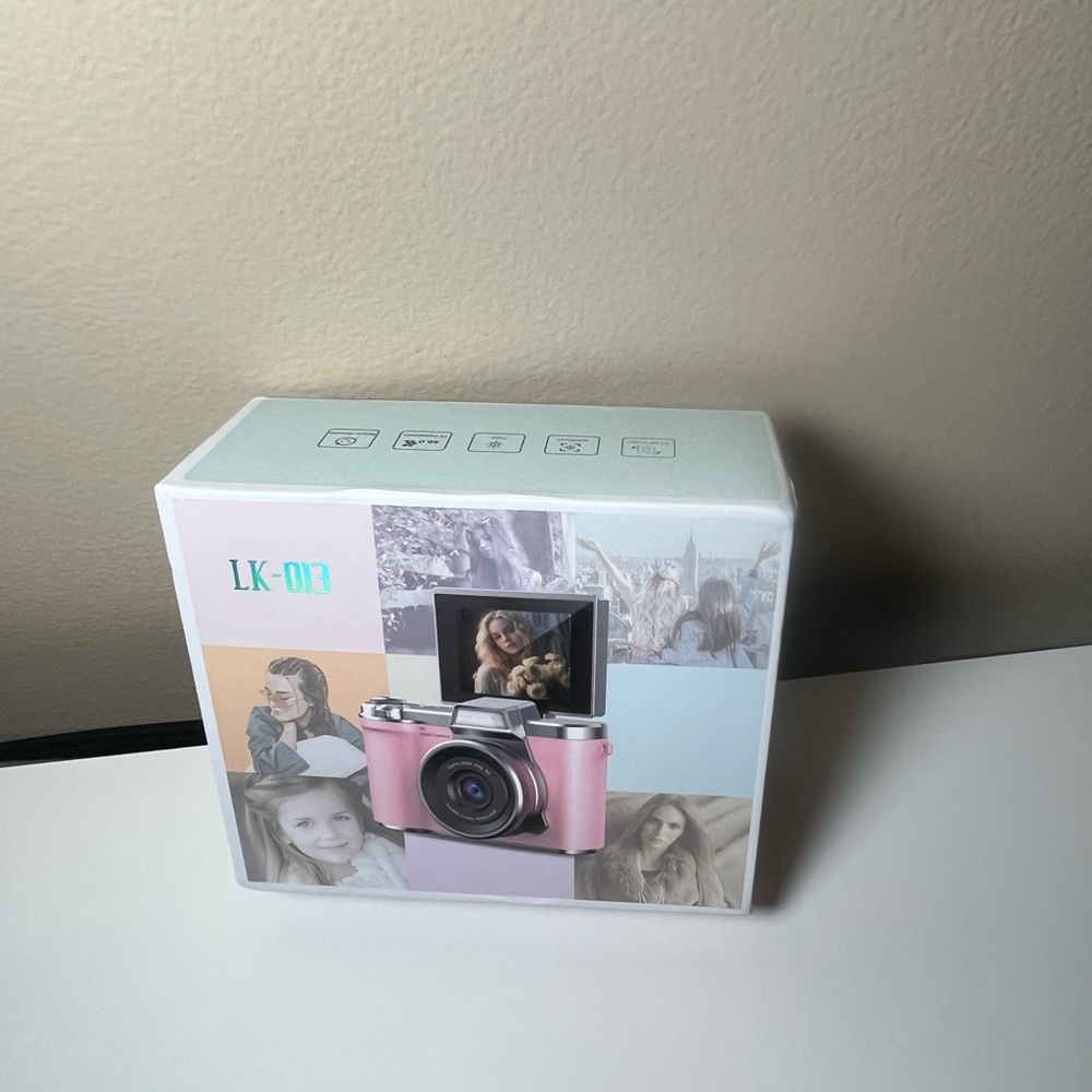 LK-03 Pink Digital Camera with Flip-Up Screen